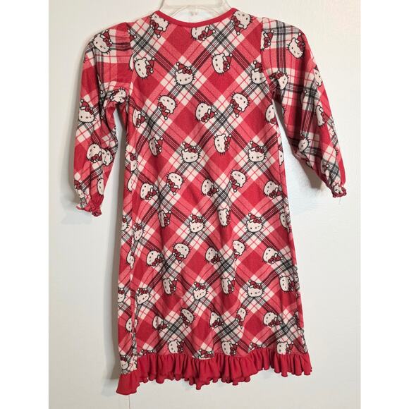 Hello Kitty Girls Nightgown Red White Black Size XS (4-5) Ruffle - Picture 3 of 6